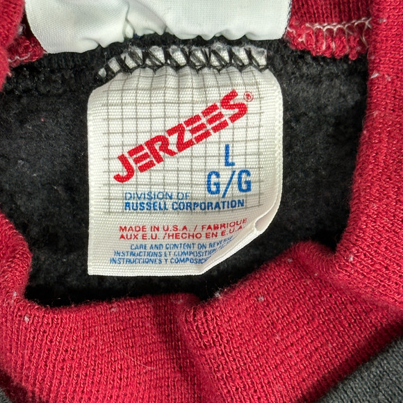 Vintage Autumn Leaves Sweater Adult MEDIUM Black Sweatshirt Double Collar 90s - Picture 6 of 8